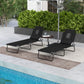 Outsunny 2PCS Adjustable Outdoor Lounge Chair, Garden Folding Chaise Lounge w/ Reading Hole Reclining Tanning Chair Seat, Folding Camping Beach Lounging Bed with Head Support Black | The Comfy Couch Canada