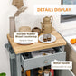 HOMCOM Kitchen Cart on Wheels, Rolling Kitchen Island Cart with Wood Top, Towel Rack, Drawer and Shelf for Dining Area, Grey | The Comfy Couch Canada