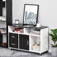 HOMCOM Mobile Lateral Filing Cabinet: Lockable Drawer Printer Stand on Wheels for Home Office, Black | The Comfy Couch Canada
