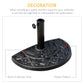 Outsunny Half Round Patio Umbrella Base: 20" Decorative Resin Outdoor Stand Holder, Bronze | The Comfy Couch Canada