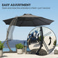Outsunny 11FT Patio Umbrella, Cantilever Umbrella with 8 Ribs, 360å¡ Rotation, Easy Adjustment for Garden, Deck, UPF 50+, Grey | The Comfy Couch Canada