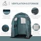 Outsunny Portable Shower Tent Changing Room Privacy Shelter for Camping with Windows Floor Mat Foldable Green | The Comfy Couch Canada