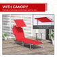 Outsunny Adjustable Garden Chaise Lounge Outdoor Camping Beach Lounging Bed Reclining Seat Portable with Sun Shade (Red) | The Comfy Couch Canada