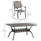 Outsunny 7PC Patio Dining Set with Umbrella Hole Cushioned Chairs Rectangle Table Outdoor Furniture Grey | The Comfy Couch Canada