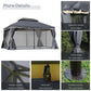 Outsunny Outdoor Patio Gazebo 13x10ft Canopy 2-Tier Roof Vented Mesh Sidewall Aluminum Frame Black | The Comfy Couch Canada