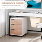 HOMCOM Mobile File Cabinet 3 Drawers Vertical Filing Organizer Wheels Office Storage Oak Furniture | The Comfy Couch Canada