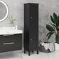 kleankin Freestanding Tall Bathroom Cabinet Organizer Adjustable Shelves Cupboards 15" x 13" x 63" Black | The Comfy Couch Canada