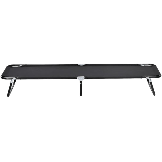 Outsunny Folding Camping Cot Adult Sleeping Bed for Office Home Use Portable Black | The Comfy Couch Canada