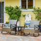Outsunny Patio Wicker 3 Pieces Rocking Chair Set, PE Rattan Bistro Set with Padded Cushions, Rocker Chairs and Two-tier Iron Plate Top | The Comfy Couch Canada