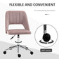 Vinsetto Mid Back Office Chair Velvet Fabric Swivel Scallop Shape Computer Desk Chair, Pink | The Comfy Couch Canada