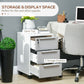 HOMCOM Mobile Filing Cabinet: 3-Drawer Vertical Unit with Lock & Wheels for Home Office, White/Grey.
