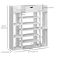 HOMCOM Space-Saving Shoe Rack: 7-Tier Organizer with Drawer & 11 Open Shelves for 17 Pairs, White | The Comfy Couch Canada