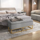 HOMCOM Flip Top Storage Ottoman Upholstered Storage Bench Linen Fabric Footstool Living Room Bedroom Grey Furniture | The Comfy Couch Canada