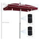 Outsunny Patio Umbrella: 7x4ft Rectangular Aluminum Adjustable Tilt UV Protection Wine Red | The Comfy Couch Canada