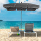 Outsunny 7x4ft Rectangle Patio Umbrella: Aluminum Tilt UV Protection Sun Shade for Outdoor, Grey | The Comfy Couch Canada