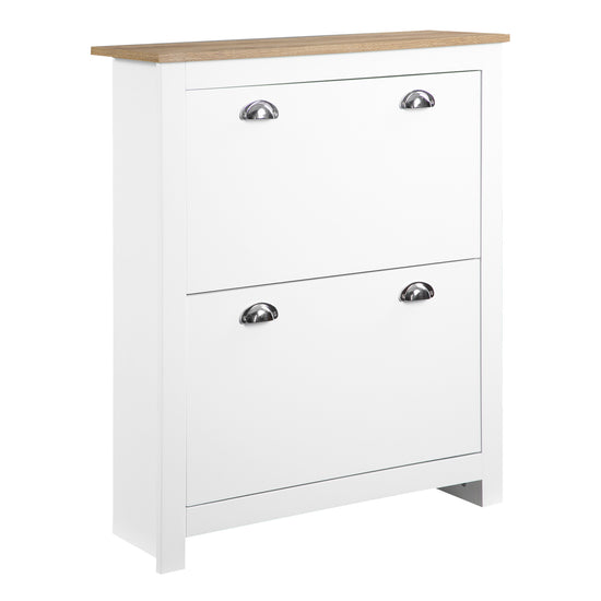 HOMCOM Shoe Storage Cabinet: Entryway Organizer, 2 Flip Drawers, Adjustable Shelves for 12 Pairs, White | The Comfy Couch Canada