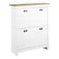 HOMCOM Shoe Storage Cabinet: Entryway Organizer, 2 Flip Drawers, Adjustable Shelves for 12 Pairs, White | The Comfy Couch Canada