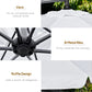 Outsunny 9FT Offset Cantilever Patio Umbrella: White Easy Tilt Cross Base 8 Ribs Durable Outdoor Shade | The Comfy Couch Canada
