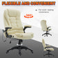 HOMCOM Massage Office Chairs Computer Executive Ergonomic Heated Vibrating Beige | The Comfy Couch Canada