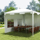 Outsunny 10x13ft Gazebo Party Tent Outdoor Canopy Garden Sun Shade w/Mesh Sidewalls, White | The Comfy Couch Canada