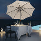 Outsunny 9ft Solar LED Patio Umbrella: Cream Outdoor Tilt Canopy with 24 Lights for Nighttime Ambiance | The Comfy Couch Canada