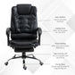 HOMCOM PU Leather High Back Executive Office Chair Swivel Recliner with Retractable Footrest Padded Armrests Black | The Comfy Couch Canada
