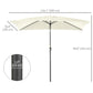 Outsunny 6.5x10ft Rectangle Aluminum Tilt Patio Umbrella, Garden Market Parasol, Outdoor Sunshade Canopy with Crank, Cream White | The Comfy Couch Canada
