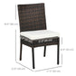 Outsunny Outdoor Rattan Dining Chairs Cushioned Patio Wicker Backrest Brown | The Comfy Couch Canada