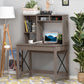 HOMCOM Study Desk: Bookshelves Storage, Writing Work, Bedroom Home Office Workstation, Brown | The Comfy Couch Canada