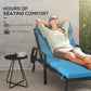 Outsunny Patio Chaise Lounge Chair Cushion Replacement Sun Lounger Pads with Headrest and Ties, Turquoise | The Comfy Couch Canada