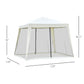 Outsunny 10x10ft Gazebo Tent Netting Patio Canopy Outdoor Party Activity Sun Shade Garden Sun Shelter Mesh Screen Walls Slant Leg Beige | The Comfy Couch Canada