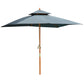 Outsunny 10x10ft Garden Market Parasol Wood Square Patio Umbrella Sunshade Canopy with 2 Pulley Pagoda Style Dark Grey | The Comfy Couch Canada