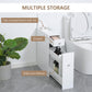 HOMCOM Compact Bathroom Storage Cabinet: White Space Saver, Toilet Paper Holder, Narrow Cabinet | The Comfy Couch Canada