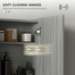 HOMCOM Wall Mount Mirrored Bathroom Medicine Cabinet Adjustable Shelf Double Soft Close Doors Grey | The Comfy Couch Canada