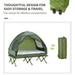 Outsunny Camping Combo Set All in 1 Portable Folding Tent Cot Air Mattress Carry Bag Pump Sleeping Shelter Dark Green | The Comfy Couch Canada