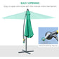 Outsunny 10ft Banana Hanging Rattan Set Sun Shade Patio Umbrella Cantilever Green | The Comfy Couch Canada
