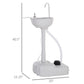 kleankin Portable Camping Sink with Towel Holder Soap Dispenser Hand Wash Station Rolling Wheels Outdoor Hygiene | The Comfy Couch Canada