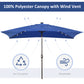 Outsunny 6.5x10ft Rectangle Solar LED Patio Umbrella: Aluminum Tilt Outdoor Market Parasol, Dark Blue | The Comfy Couch Canada
