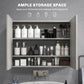 HOMCOM Wall-Mounted Bathroom Mirror Cabinet Double Door Storage Organizer Adjustable Shelf Grey | The Comfy Couch Canada