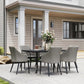 Outsunny 7 Piece Wicker Patio Furniture Set with Cushions, Umbrella Hole, Slatted Table Top, for Backyard, Porch, Garden, Balcony | The Comfy Couch Canada