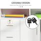 HOMCOM Mobile Printer Stand: File Cabinet with Lockable Drawer & Casters for Home Office, White | The Comfy Couch Canada