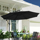Outsunny 9.7ft Offset Patio Umbrella Garden Hanging Parasol Banana Cantilever Umbrella with Base, Crank, Black | The Comfy Couch Canada