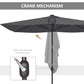 Outsunny 6.5x10ft Patio Umbrella Tilt Aluminum Outdoor Market Parasol with Solar Powered LEDs, Crank - Dark Grey | The Comfy Couch Canada