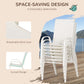 Outsunny 8 Piece Patio Dining Set with Table Umbrella, 6 Chairs and Rectangle Dining Table, Outdoor Patio Furniture Set, Cream White | The Comfy Couch Canada
