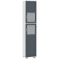 kleankin 75" Tall Bathroom Storage Cabinet: Matte Glass Doors, 5-Tier Shelving & Narrow Space-Saving Design in White Elegant Finish | The Comfy Couch Canada