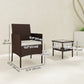 Outsunny Wicker Bistro Set, 3 Piece Patio Furniture Set with 2-Tier Glass Top Table, Cushions for Balcony, Porch, Beige | The Comfy Couch Canada
