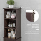 HOMCOM Tall Linen Tower: Freestanding 3-Tier Bathroom Cabinet with Adjustable Shelves & Cupboard, Dark Brown | The Comfy Couch Canada