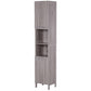 Kleankin Tall Bathroom Cabinet Freestanding Storage Organizer with Shelves, Wood Grain | The Comfy Couch Canada