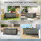Outsunny Rattan Wicker Coffee Table with Glass Top Outdoor Garden Patio Furniture Brown Tempered | The Comfy Couch Canada