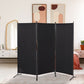 HOMCOM Minimalist Elegance Room Divider: 3-Panel Double Hinged Folding Wall Partition for Home Office, Sleek Black | The Comfy Couch Canada